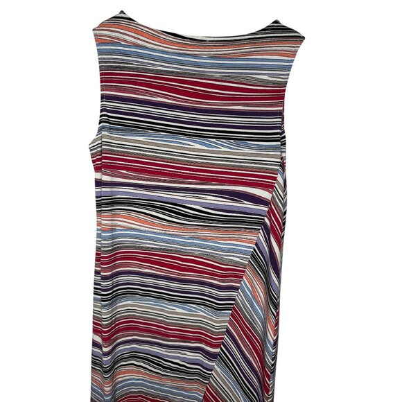 Chico’s Striped Tank Asymmetrical Dress Size 0 Small Stretch Casual - Picture 9 of 12